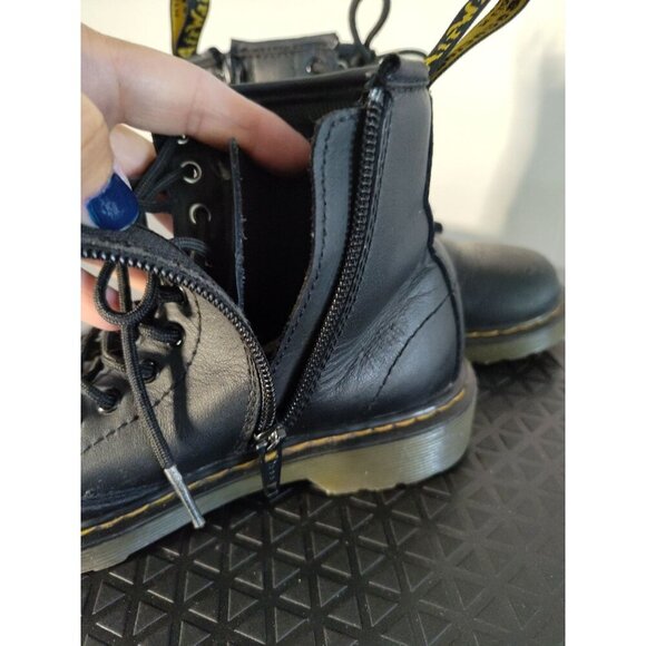 Dr Martens kids Laced Zip Up Gloss Black Shoes Boots 1460 J 13 - Picture 16 of 16